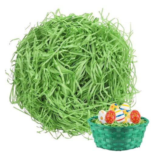 Holzwolle ostergras grün 200g Papier füllmaterial geschenk kunstgras deko Dekogras Oster für osternester zum befüllen osterkorb osterkörbchen