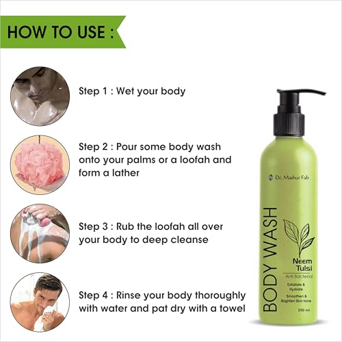 Image of MASHUR FAB Body Wash - Exfoliating & Hydrating Formula | Brightens Skin Tone | 250ml Multiple Fragrance (Pack Of 1 Body Wash + Vitamin C Serum + Perfume)