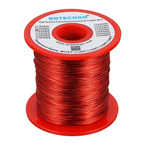 Image of BNTECHGO 22 AWG Magnet Wire 1 lb Red Enameled Copper Wire 0.0256 inch(0.65mm)