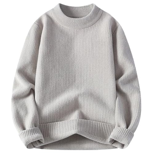 Men's Sweater Fall Winter Thickened Pullover Casual Loose Fit Knit Top for Men