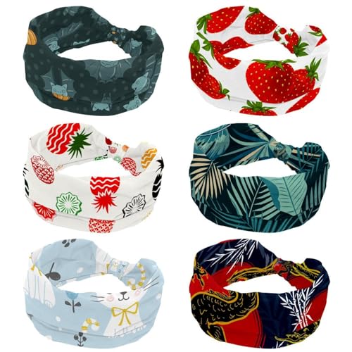 Bandeaux larges pour femme de sport lot de 6 turban cheveux antidérapant