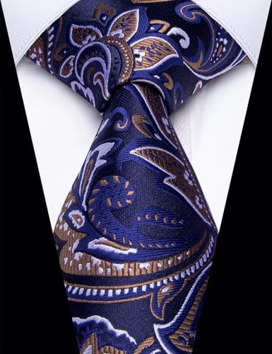 Image of YourTies Paisley Men's Necktie Woven Silk Floral Ties for Men Designer Formal Business Party Wedding