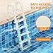 Outvita 5-Step PE Pool Ladder Above Ground, Heavy Duty Safety Deck Ladder, Anti Slip Plastic Step for Inground Swimming Pool 48in to 54in(Ivory)