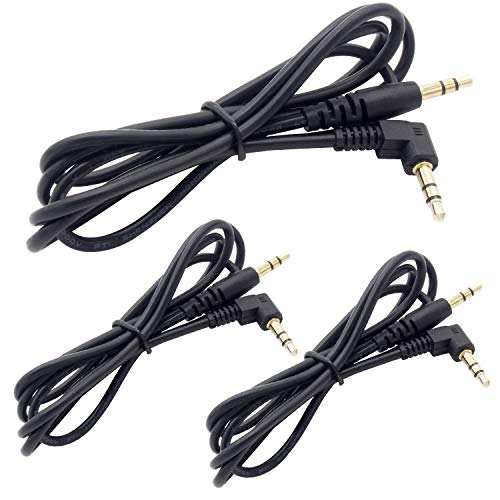 オーディオファン ステレオミニプラグ オーディオケーブル 3.5mm 3極 片側L字型 1.0m ブラック 3本セット