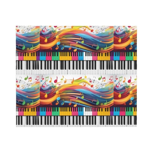 Couverture imprimé musique BROLEO, cadeau idéal pour lit et canapé