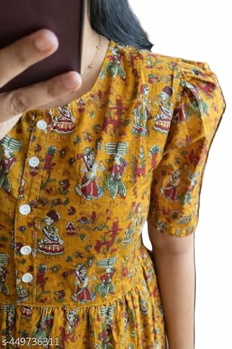 Image of Women's Rayon A-Line Midi Dress, Red and White Floral Print, Short Sleeves, Tiered Design, Round Neck, for Summer Wear