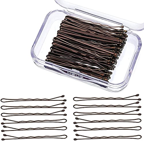 Hair Bobby Pins,50 Pcs Hair Clips Secure Hold Bobby Pins,Bobby Pins for Women,Girls,Kids Hair Accessories,and All Hair Types(Brown,With Case)â€¦