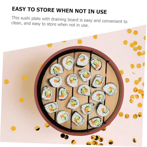 Plato para sushi estilo japonés con tabla de drenaje 24.5cm miniatura 3