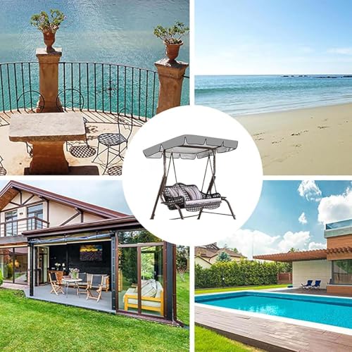 Toldo de repuesto para columpio impermeable de jardín de 2 o 3 plazas 8