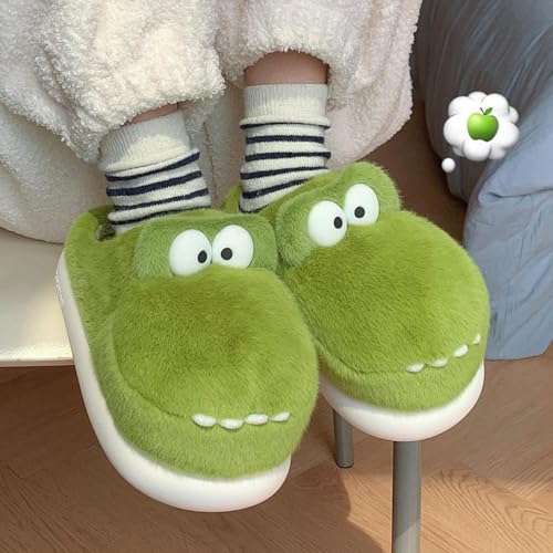 CHOOLD Cartoon Crocodile Cotton Slippers, Winter Indoor Outdoor Slippers for Women3
