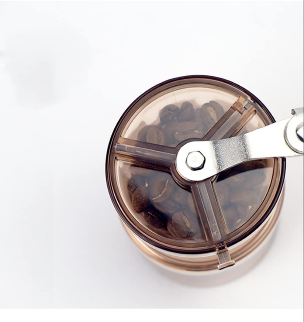 Młynek do kawy domowy młynek do espresso korba ręczna młynek do kawy mały młynek do ziaren kawy mini przenośny zmywalny młynek ręczny (czarny, przezroczysty podstawowy kolor)