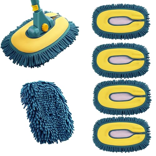 15°曲げ 洗車 モップ 洗車 ブラシ 乾湿両用 洗車 屋根 モップ 洗車ブラシ 伸縮式 柔らかい 洗車ブラシ ボディ用 56-109CM 伸縮可能 アルミニウム合金材質、丈夫で耐久性がある,商業用および家庭用の車の洗浄に適しています (交換用モップヘッド