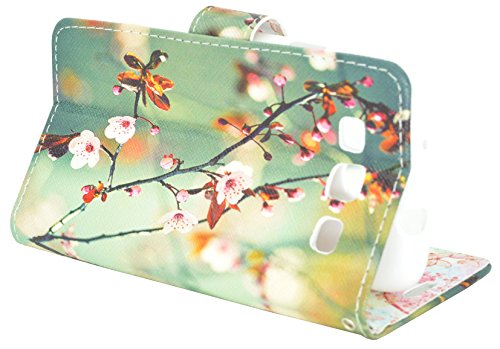 Samsung Galaxy S3 Book Style Folio Pu Leather Wallet With Magnet Design Flip Case Cover, Credit Card Holder For Galaxy S3 I9300 (Blossom Green) #TOP4