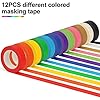 Guirnd 12PCS Colored Masking Tape, Kids Art Supplies, DIY Craft Tape, Colored Tape Rolls, Colored Painters Tape, 1.7cm x 12m (2/3In x 13Yards) #2
