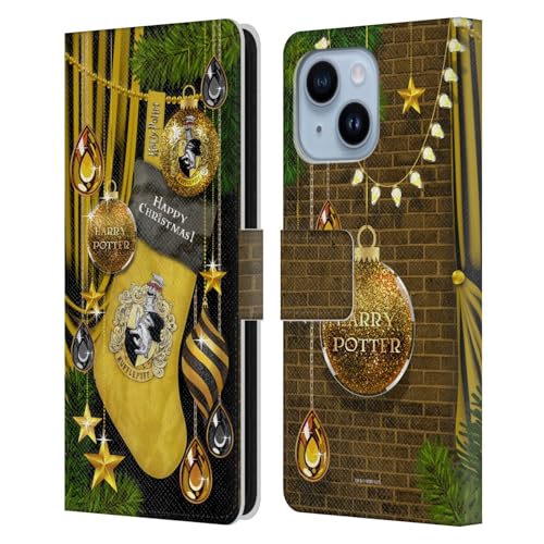 Étui portefeuille Harry Potter iPhone 14 Plus cadeau Noël Hufflepuff