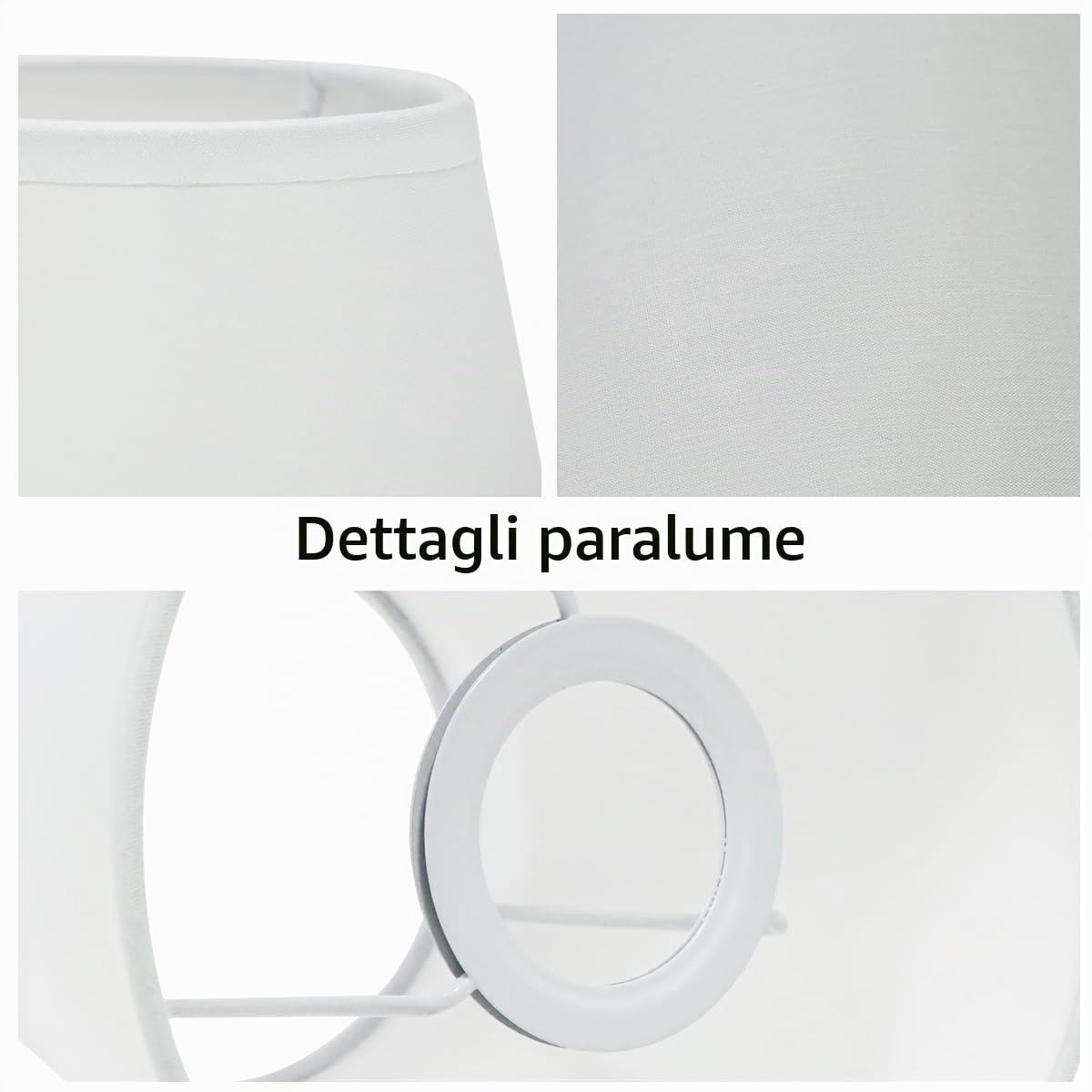 2 Paralumi E14/E27 per Lampade da Tavolo,Lampadari di Cristallo,Paralume Superiore 10 cm x Altezza14 cm x Inferiore 16 cm Bianco