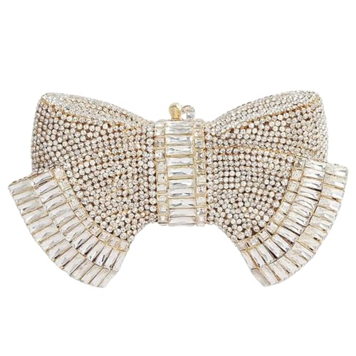 Image of RomanticDesign Women Sparkly Bowknot Evening Clutch Luxury Rhinestone Bride Purse Wedding Party Prom Banquet Handbag