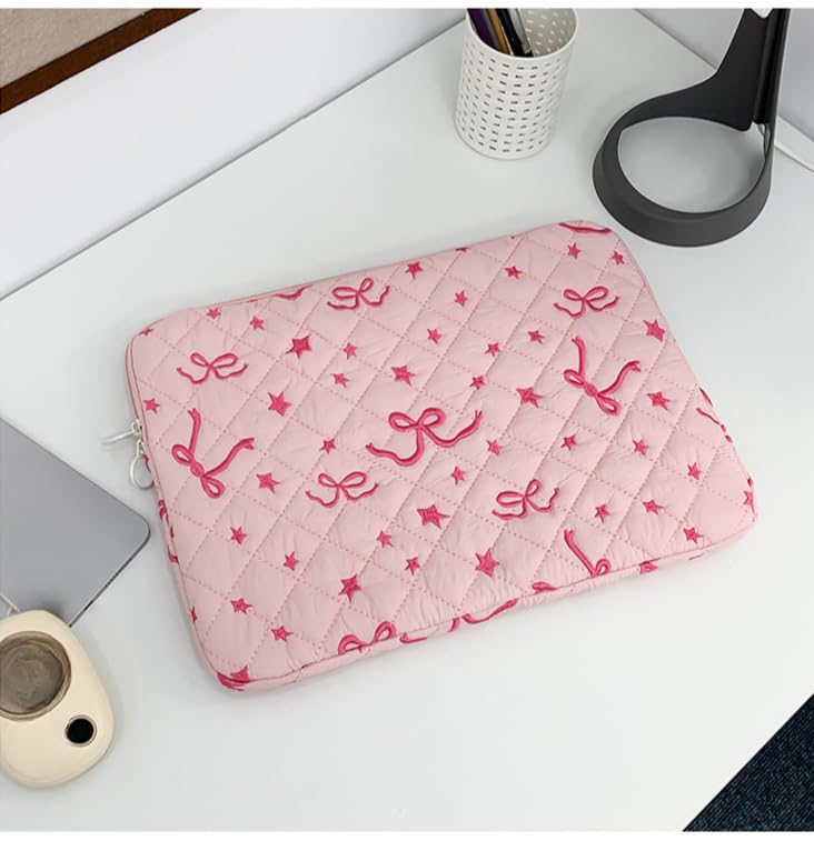 Funda para portátil acolchada con lazo rosa 13 pulg miniatura 6
