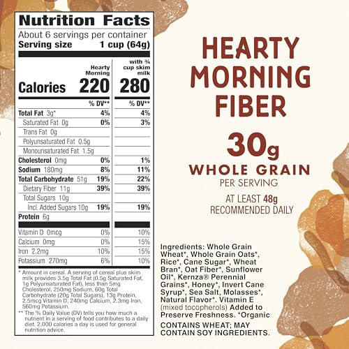 Cascadian Farm Organic Hearty Morning Fiber Cereal 14.6 oz Box - Thumbnail 2