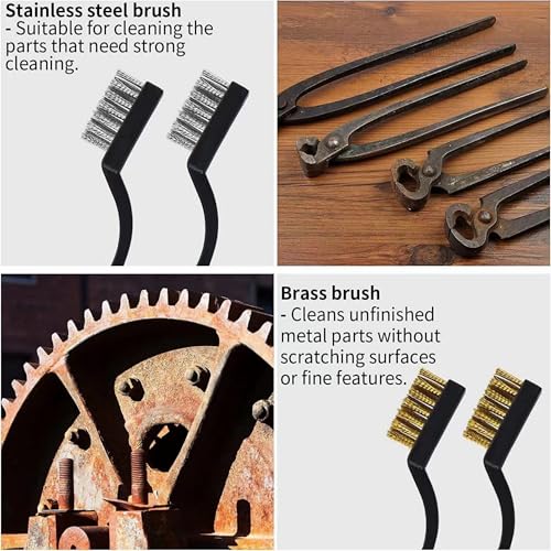 Image of 6-Piece Deep Cleaning Brush Wire Brush Set for Removing Weld Slag Rust Grill Cleaning Paint Scrubbing etc