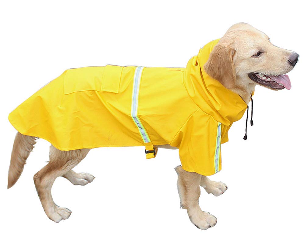 Impermeabile per cani, cappotto per cani da compagnia impermeabile regolabile, impermeabile di sicurezza antivento, impermeabile traspirante per cani di piccola, media e grande taglia (Yellow XXX)