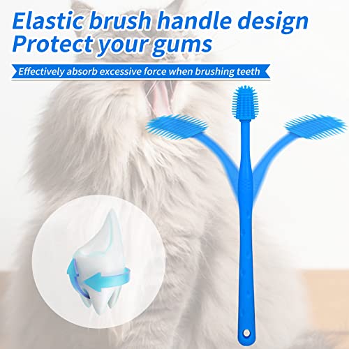 Image of 3 Pack Cat Toothbrush with 360-degree Head,Full Surround Bristles Silicone Safe, Effective and Deep Pet Teeth Cleaning,Brush Away Bad Breath Toothbrush cat Teeth Cleaning Health Care