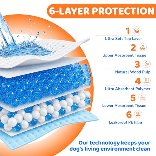 Image of 100 Count Puppy Pads Extra Large 28 inchx34 inch, Super Absorbent Pee Pads for Dogs, Leak-Proof & Quick-Dry, Disposable Wee Wee Pads for Dogs