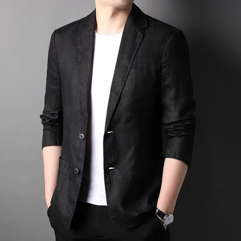 Men's Lightweight Breathable Linen Suit Jacket Spring Summer Blazer for Men-Color3 6