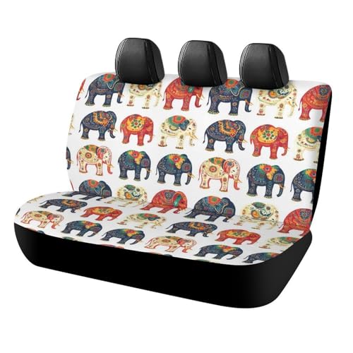 Housse de siège arrière VUS motif éléphant vintage pour vos voyages en famille