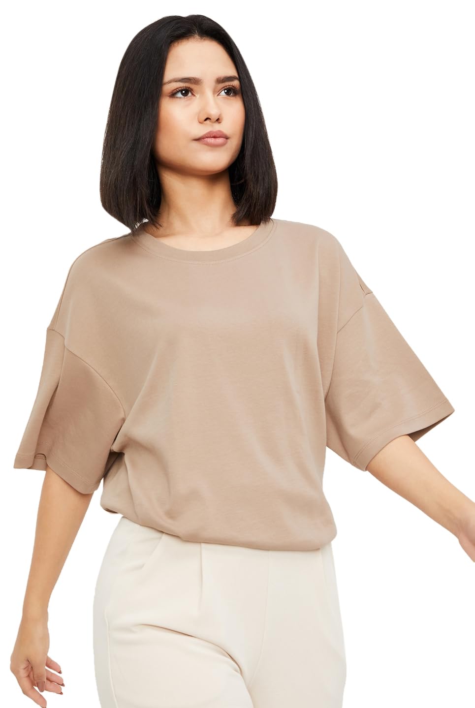 Women's Solid Regular Fit Tshirt