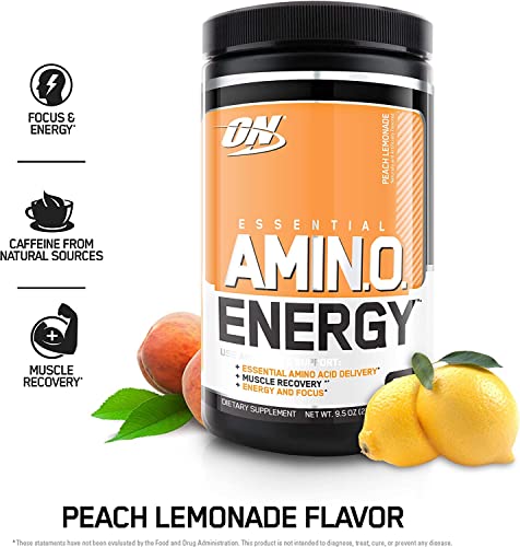Optimum Nutrition Amino Energy - Pre Workout With Green Tea, Bcaa, Amino Acids, Keto Friendly, Green Coffee Extract, Energy Powder - Peach Lemonade, 30 Servings #TOP1