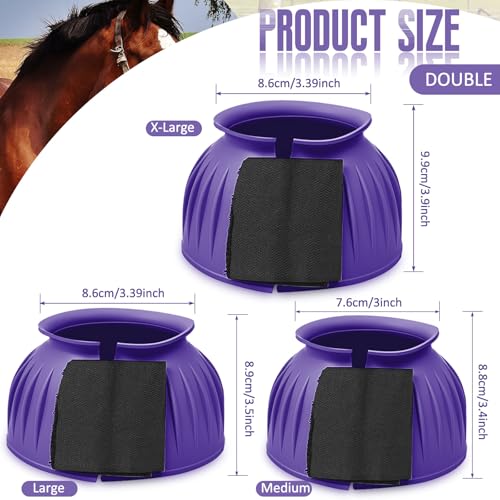 Image of Abbylike Bell Boots for Horses 1 Pair /2 Pair Available, Protect Against Hoof Impact Trauma, Rubber Bell Boots Horse Care for Turnout, No Rub Design Wrap Hook and Loop