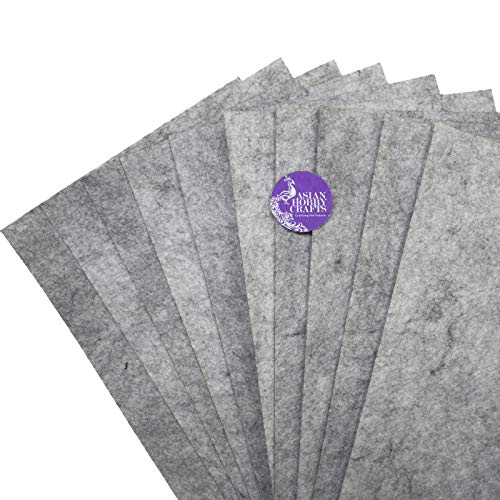 Image of Asian Hobby Crafts A4 Grey Felt Fabric Sheets for Flower Making & DIY Craft Projects, Scrapbooking, Sewing Dolls, Embroidery & Patchwork, School Projects, Kids Art & Craft Supplies, Home Decorations - Set of 10 Pcs