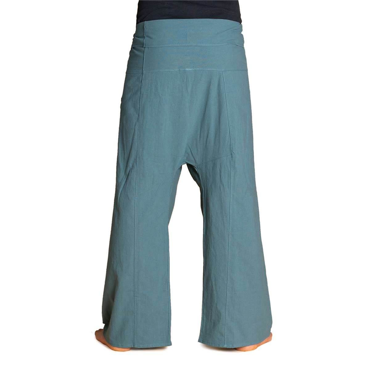 PANASIAM Tajskie Spodnie Rybackie Bawełna - Spodnie Wiązane - Unisex | Spodnie tajskie, unisex, także do jogi i sztuk walki, regulowane dopasowanie w 2 długościach, technika wiązania, gładkie