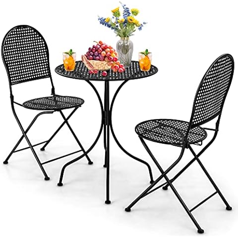 Tangkula 3 Pieces Patio Bistro Set Cover
