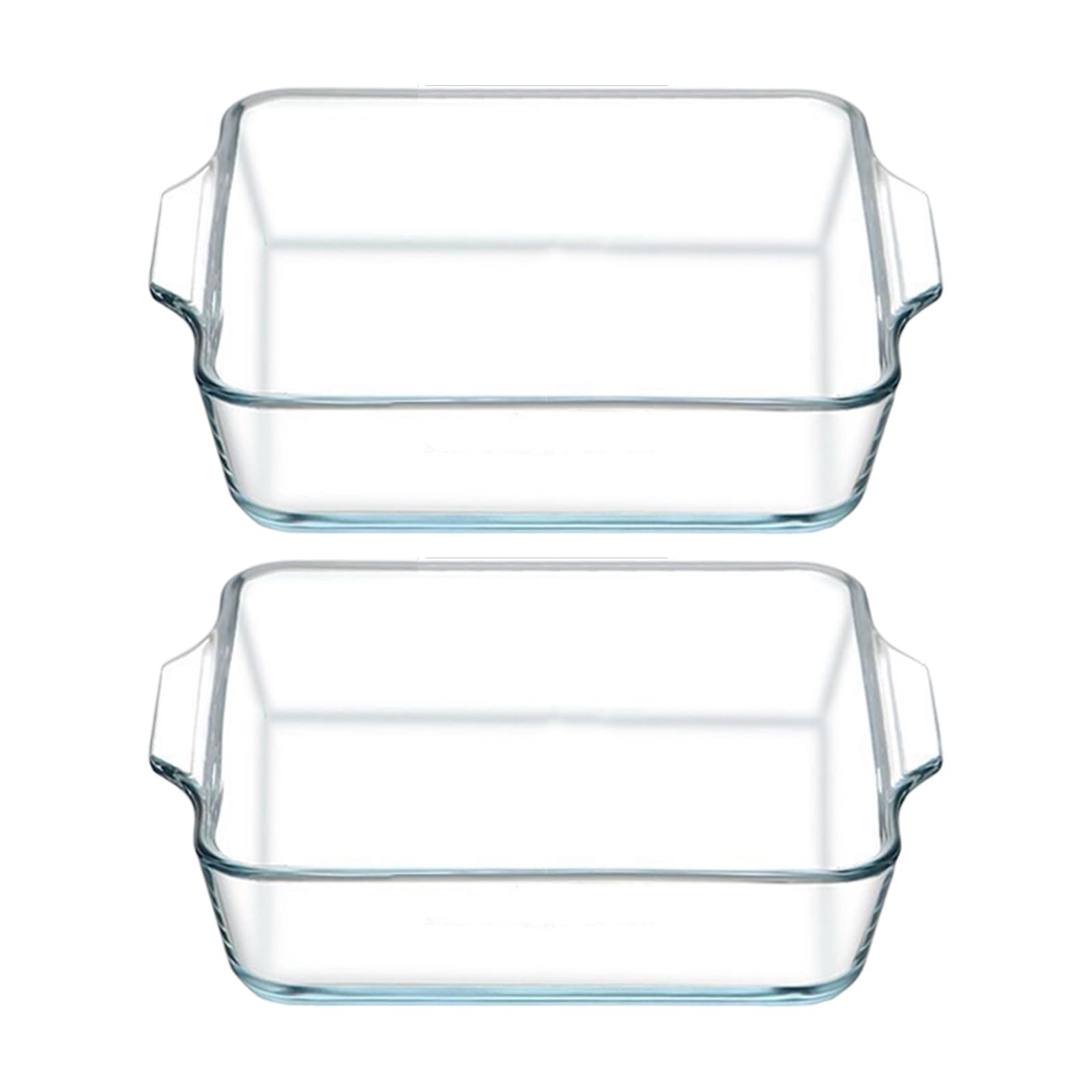 Hsyzygian 2PCS Small Glass Bakeware with Excellent Heat Distribution Table Serving Dishes for Microwave Oven and Kitchen Use Clear Glass Cooking Pan