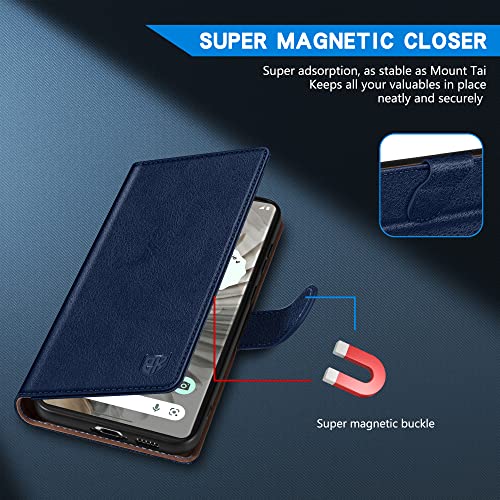 Image of ZZXX for Google Pixel 7 Pro Wallet Case Magnetic Closure 6.7 inch,Blue
