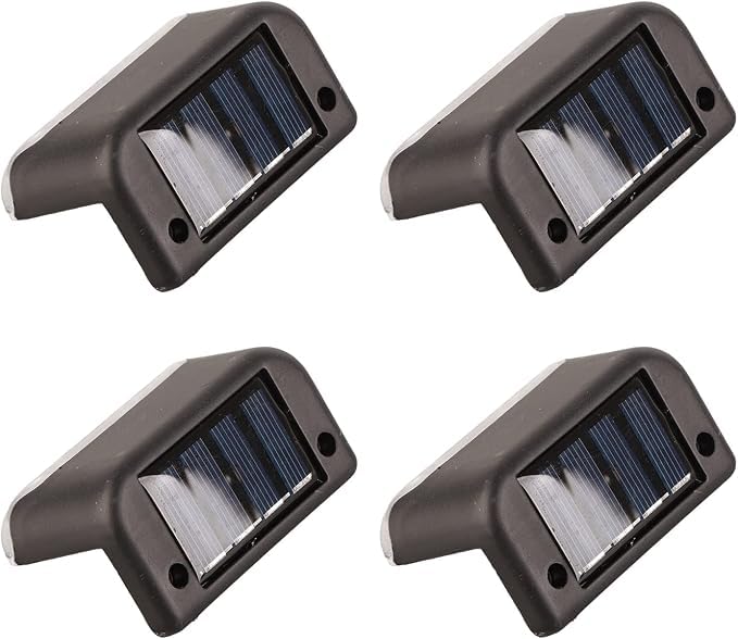 Solar Powered LED Step Lights Waterproof Outdoor Deck Fence Stair Wall Garden Pathway Auto On/Off Lamp Pack of 4-image-45
