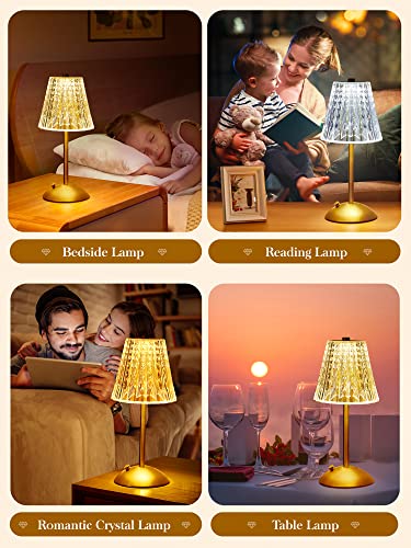 Lámparas de Mesa de Noche Set 2 Crystal LED Dimmable miniatura 5