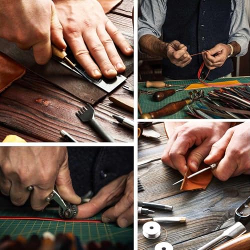 GORGECRAFT Cordão de couro genuíno Crazy Horse de 182 x 1/5 cm, cordão de couro de vaca de flor inte