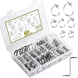 Goldeluxe 73 pezzi fascette metalliche regolabili 6-38mm, fascette stringitubo inox set con 7 misure e cacciavite, adatte per acqua, auto, tubo gas cucina e uso domestico
