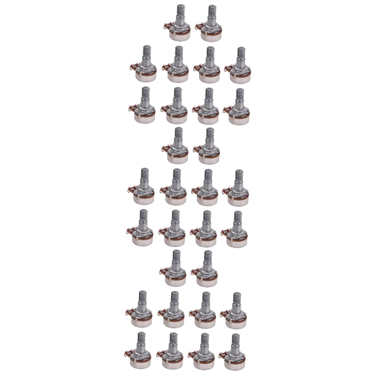HEMOTON 3sets Guitar Bass Potentiometer A50k Coarse Knurled Shaft Linear Potentiometer for Tone Control 10pcs*3