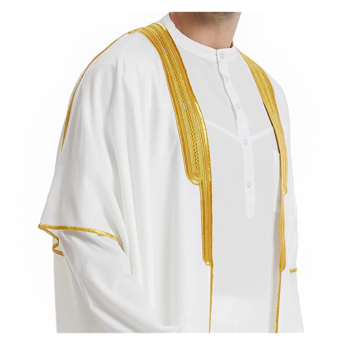 Abaya per Musulmani,Uomo Tradizionale Eid Abito Arabo Abito Musulmano Kimono Islam Dubai Abaya Saudita Abaya Caftano Ramadan Jubba Thobe