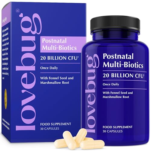 LOVEBUG Postnatal | Clinically Studied Ingredients for Breast Milk Production & Acid Reflux | Mental & Emotional Support | Glucose Support | Multi Strain 20 Billion CFU | 30 Capsules