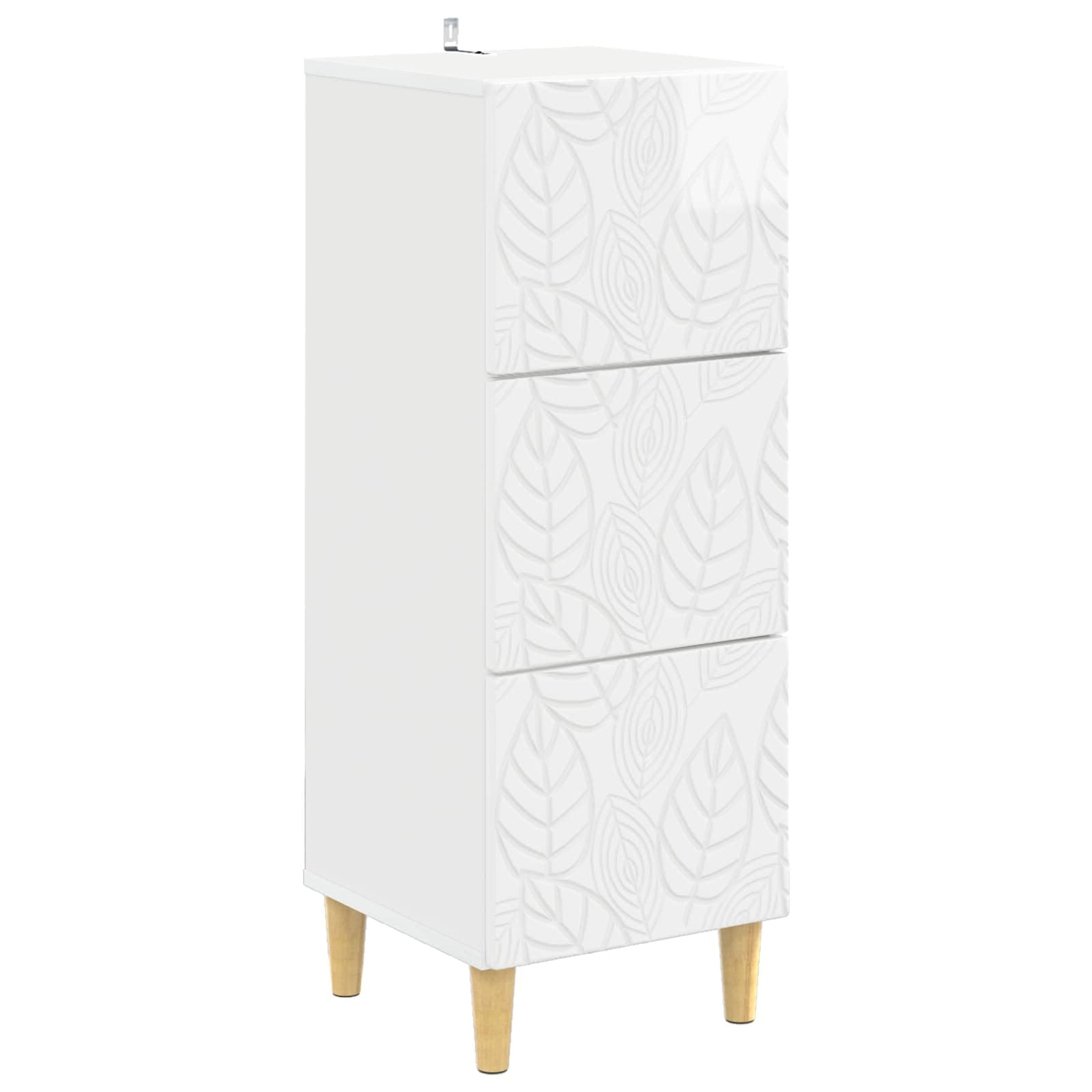 Armoire d'appoint moderne avec tiroirs commode bois blanc brillant compacte