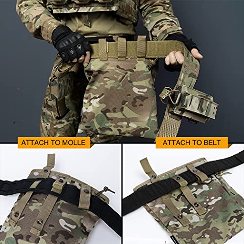 Idogear Molle Dump Pouch Tactical Mag Recovery Pouch Drawstring Magazine Recycling Pouch Airsoft Hunting Gear (A:multicam) #TOP4