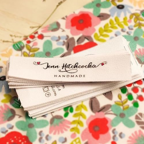 Algodón de 15 * 70 mm con logotipo o texto Etiqueta de accesorio de costura, Etiquetas for artículos de punto, Personalizado, Personalización, Etiqueta hecha a mano, Etiquetas de regalo