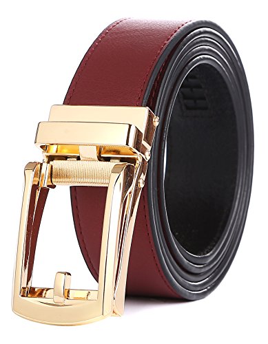 Dress Belts for Men, Leather ratcheting belts, Adjustable to Fit 1 3/16