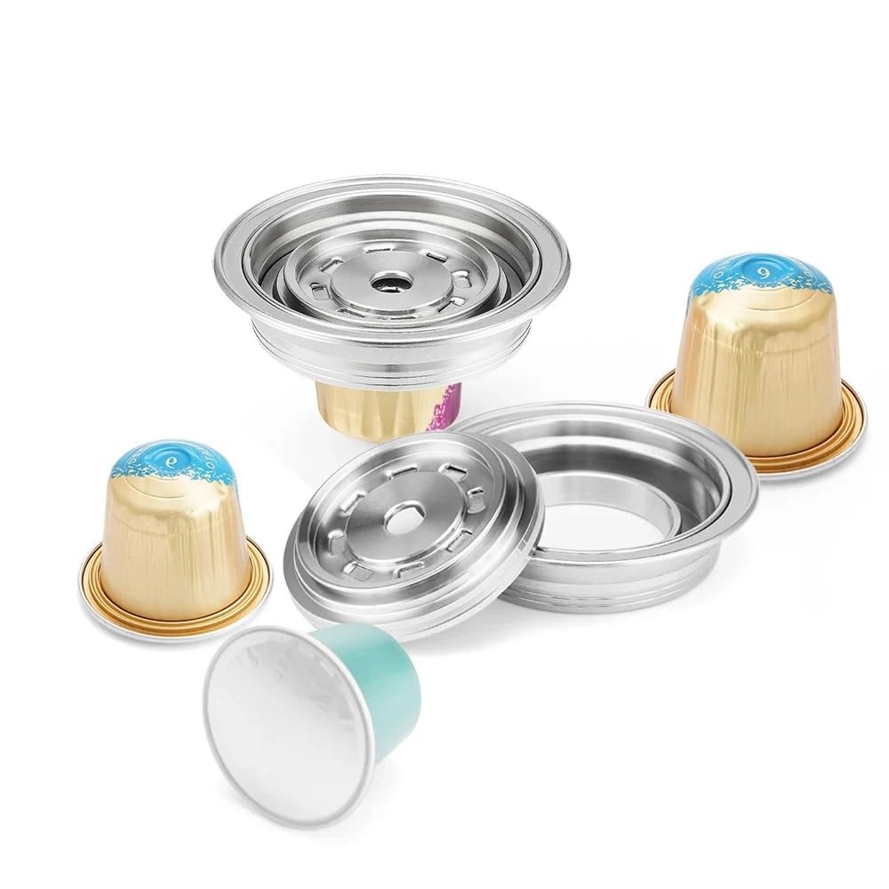 Compatible Para ICafilas Adaptador Acero Cápsula Máquina Vertuo | Acero moldeado preciso, conexión continua, habilita conversión de cápsulas(40ml-80ml)