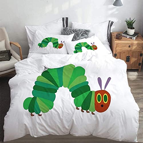Bettwäsche 135x200， 3D Grüne Raupe Bettwäsche Set Weich Bequem 100%...
